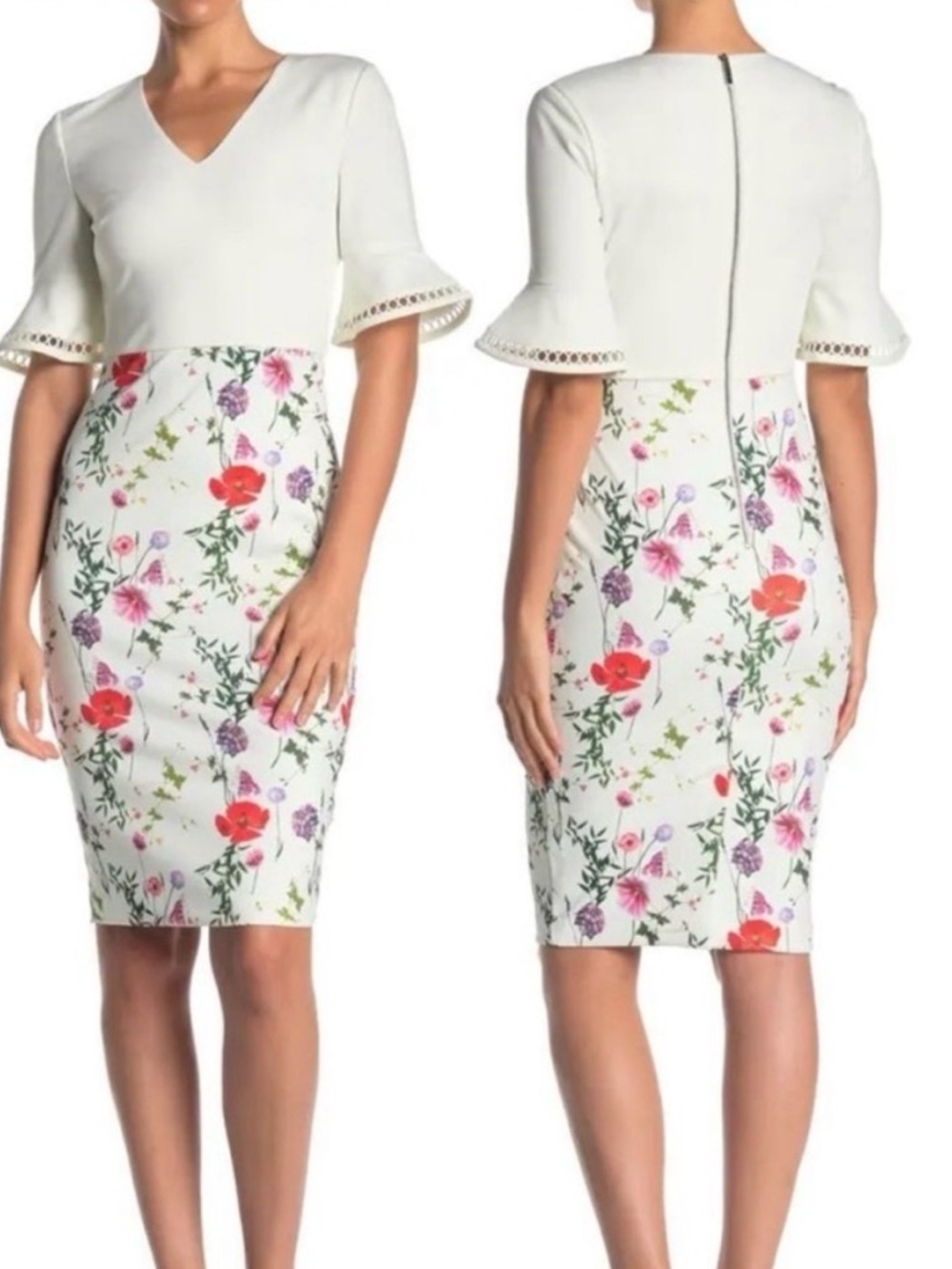 Ted Baker London Wesa Hedgerow Floral Bodycon Dress Cottagecore Romantic  2